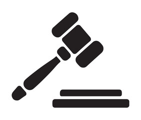 Judge gavel vector icon design.