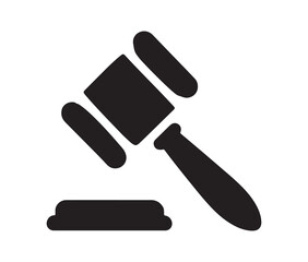 Judge gavel vector icon design.