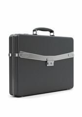 Dark Gray Hard Case Briefcase Isolated on White Background