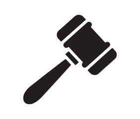 Judge gavel vector icon design.