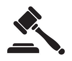 Judge gavel vector icon design.