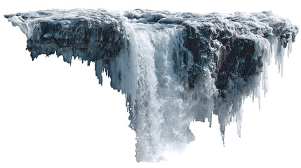 Frozen Waterfall Edge, isolated on transparent background