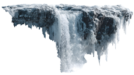 Frozen Waterfall Edge, isolated on transparent background