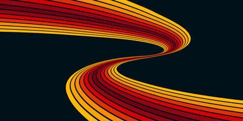 Abstract background of rainbow groovy Wavy Line design in 1970s Hippie Retro style. Vector pattern ready to use for cloth, textile, wrap and other.