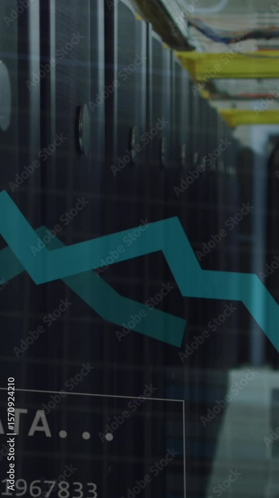 Poster animation of data processing over computer servers
