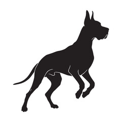 Defined Great Dane digital black image, characterized by sharp, distinct lines - Great Dane silhouette - Great Dane Vector - Silhouette of Great Dane - dog vector

