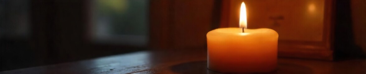 Warm Candlelight Illuminating Elegant Candlestick Ambiance, Relaxation, and Remembrance