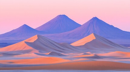 Desert landscape with vibrant mountains