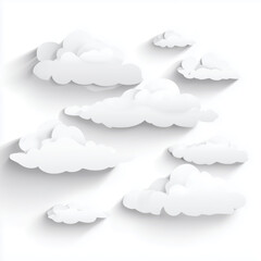 Elegant Cloud Design Background , white background cut out PNG