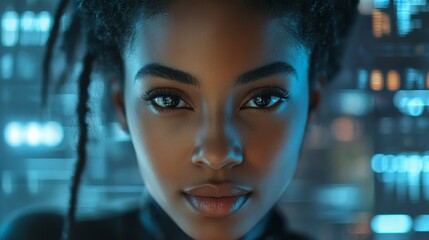 young woman in the city, Generative AI
