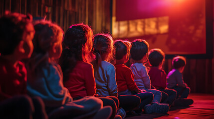  A group of children watching a puppet show about the importance of renewable energy (1)