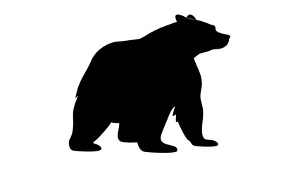 Fototapeta premium An iconic vector silhouette illustration of a wild Bear in black and white.