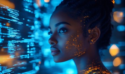 young woman in the city, Generative AI