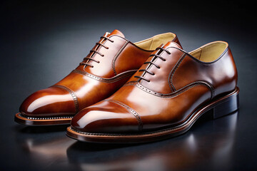 Luxury Brown Oxford Dress Shoes for Men &ndash; 4K Elegant Footwear Product Image