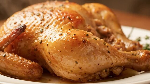 poulet r&ocirc;ti fumant