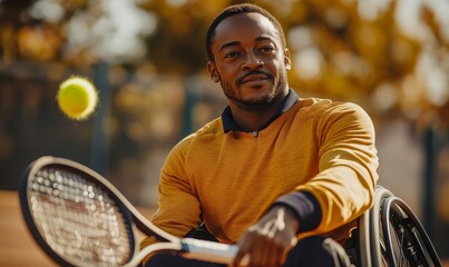 disabled man in wheelchair, Generative AI