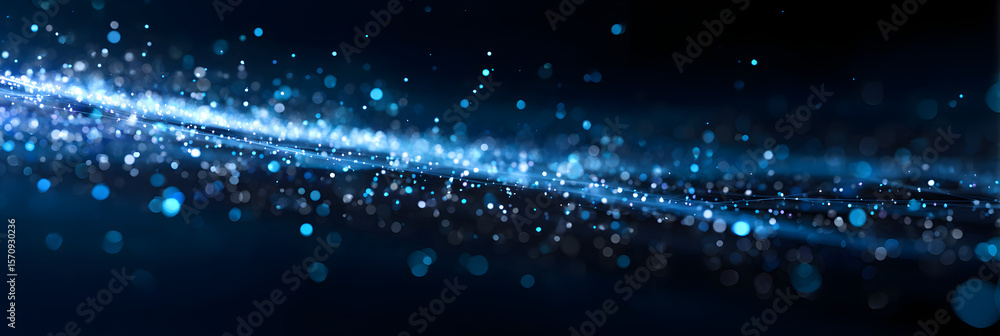 Aufkleber abstract digital technology background with blue light particles and glowing dots. futuristic cybers