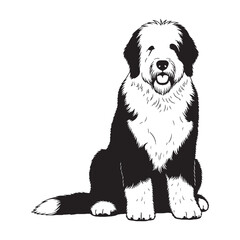 Standard Old English Sheepdog digital vector, a classic and easily adaptable option - Old English Sheepdog silhouette - Old English Sheepdog Vector - dog vector

