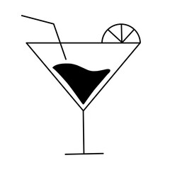 Cocktail drink icon vector