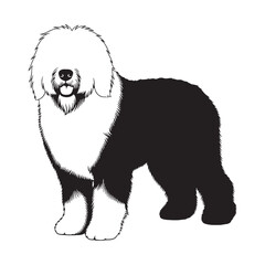 Versatile Old English Sheepdog black vector asset, ideal for modern digital uses - Old English Sheepdog silhouette - Old English Sheepdog Vector - dog silhouette

