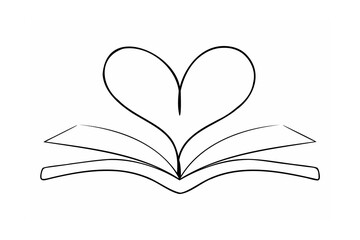Open book heart shape love