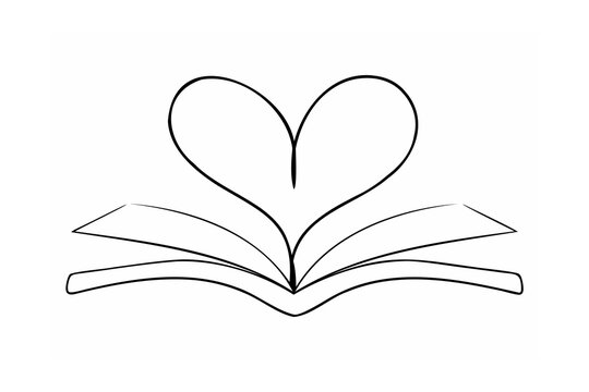 Open book heart shape love