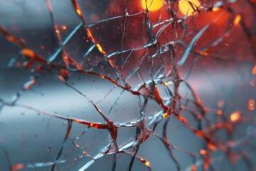 Display of a digital painting in a gallery with a cracked screen, illustrating device malfunction.