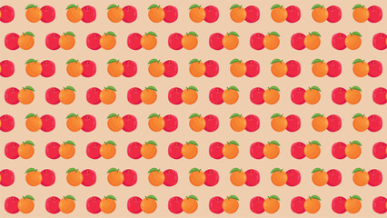 apple and orange fruit seamless pattern background vector design