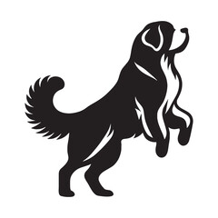 Stalwart Saint Bernard digital black graphic, a high-quality asset for all your digital creations - Saint Bernard silhouette - Saint Bernard Vector - Silhouette of Saint Bernard - dog silhouette

