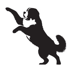 Proud Saint Bernard digital black form, making an impactful statement in any design - Saint Bernard silhouette - Saint Bernard Vector - Silhouette of Saint Bernard - dog silhouette

