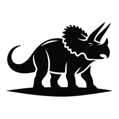 vector silhouettes of Triceratops