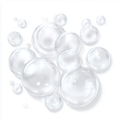 Delicate Water Bubbles , white background cut out PNG