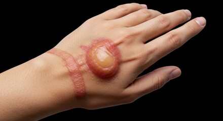 burned hand with blister
