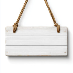 Blank Wooden Sign with Rope , white background cut out PNG