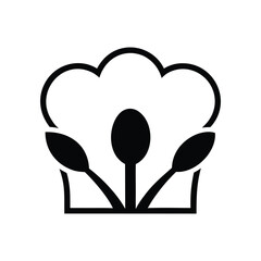 Bold minimalist chef spoon symbol design logo vector