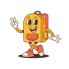A confident backpack character gives a thumbs-up with a big smile, radiating approval, positivity, and success. Perfect for motivational, promotional, or educational content vector illustration