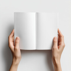 Blank Open Book in Hands - Mockup Design Template , white background cut out PNG