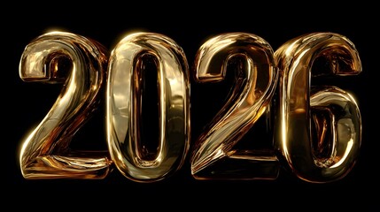 Vibrant 2026 Inscription in Gold: Elegant Energy and Bold Celebration for Modern Brands and Festive Events
