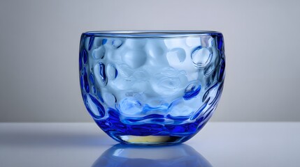 Crystal Blue Glass Cup Embracing Contemporary Sophistication and Innovative Drink Presentation