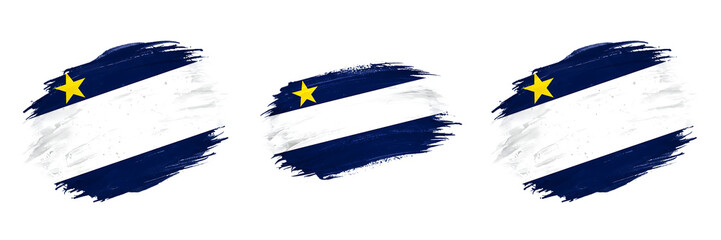 Cape Verde Flag Brush Stroke on Transparent Background

