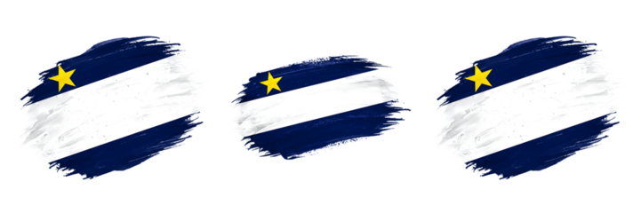 Cape Verde Flag Brush Stroke on Transparent Background

