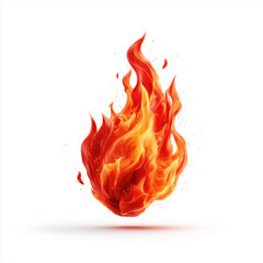 Abstract Fiery Flame Design , white background cut out PNG
