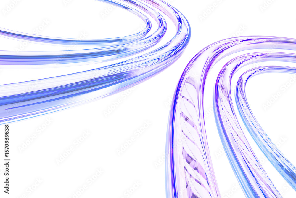 Fototapete 3d glass holographic transparent streaks with speed motion effect. dynamic blue pink background with