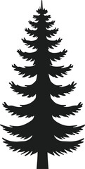 Symmetrical Pine Tree Silhouette Vector – Minimalist Evergreen Forest Design Element