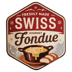 Swiss Fondue Vintage Alpine Badge

