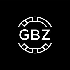 GBZ Minimalist GBZ  Logo Design on Black Background – GBZ Later Logo, Modern Circular Branding Concept
