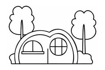 Whimsical house with trees home dwelling