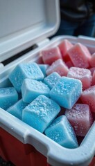 Efficient Cold Chain Transport Ice Packs Securely Cooling Frozen Goods in Styrofoam Cooler