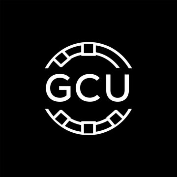 GCU Creative Letter mark Badge Logo Design, GCU Later Logo, Geometric Monogram Logo on Black Background, GCU  Later Logo, Contemporary Minimal Logo for Business Identity.
