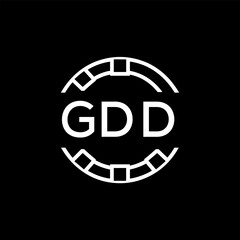 GDD Creative Letter mark Badge Logo Design, GDD Later Logo, Geometric Monogram Logo on Black Background, GDD  Later Logo, Contemporary Minimal Logo for Business Identity.
